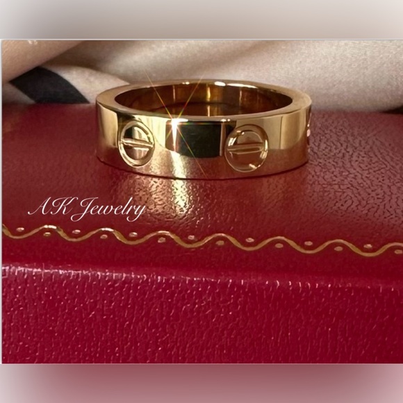 💎LUXURY MEDIUM WIDTH GOLD Screw RING, Screw Design, GOLD Plated - Picture 5 of 7